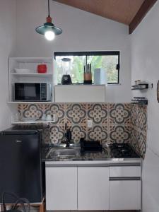 Dapur atau dapur kecil di Recanto dos cardeais micro