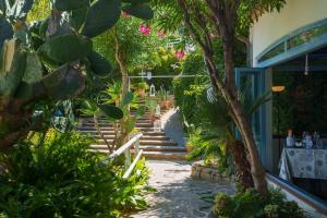 a garden with stairs leading to a house with plants at Hotel Sant'Andrea in Marciana