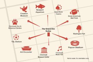 a map of the grand tram sites at The Grand Elm Suites in Ludlow