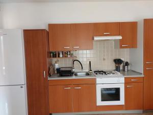 Dapur atau dapur kecil di Apartman Gina