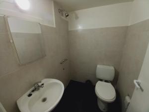 a small bathroom with a toilet and a sink at Dpto Centro in Las Flores