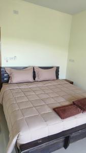 a large bed with two pillows on top of it at Private Garden Villa Koh Lanta in Phra Ae beach