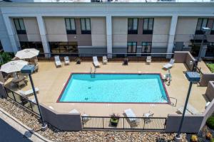 an overhead view of a swimming pool in a hotel at Hampton Inn Corinth in Corinth
