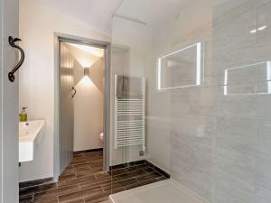 a bathroom with a shower and a sink at 2 Bed in Hay-on-wye 42881 in Craswall +19 photos