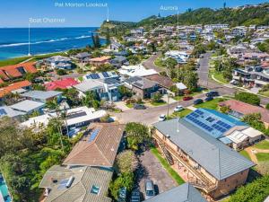 an aerial view of a town next to the ocean at Aurora in Lennox Head +7 photos