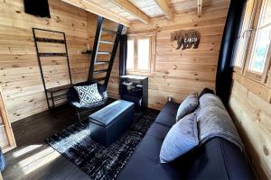 Χώρος καθιστικού στο Romantic Lakefront Cabin with Mountain Views, Perfect for a Trip to Cantwell, Alaska