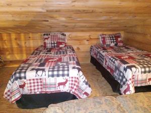 Ένα ή περισσότερα κρεβάτια σε δωμάτιο στο Spacious Adirondacks Cabin for a Family Getaway in New York State +6 φωτογραφίες