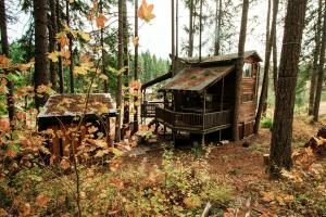 Zahrada ubytování Tree House Style Cabin Nestled at the Foot of Scenic Snow-Capped Mt. Adams, Washington