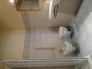 ein kleines Bad mit WC und Waschbecken in der Unterkunft La Guardia B&B in Stia