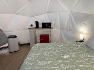 Voodi või voodid majutusasutuse Modern Dome for an Unforgettable Getaway with Incredible Views in Colorado toas