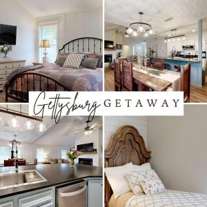 a collage of pictures of a kitchen and a bedroom at Charming Remodeled Home with Modern Comforts Near TAMU & Downtown in Bryan, Texas in Bryan