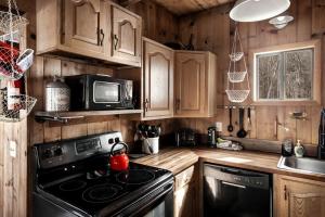 Dapur atau dapur kecil di Radiant Riverfront Cabin Sanctuary near Cacapon River in West Virginia