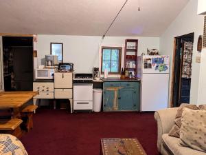 Nhà bếp/bếp nhỏ tại Secluded Rustic Cabin Rental Inside Manistee National Forest in Brethren, Michigan