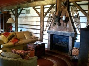 Posezení v ubytování Charming Cabin Rental with a Hot Tub near Cedar Point and Lake Erie in Ohio