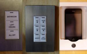 a close up of a door with a light cell phone at Unique Cottage Rental with Sublime Views Nestled on Damariscotta Lake in Maine in Jefferson +8 photos