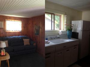 Η κουζίνα ή μικρή κουζίνα στο Lakefront Accommodation with Access to Outdoor Activities in Wells, Vermont
