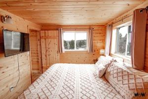 Ένα ή περισσότερα κρεβάτια σε δωμάτιο στο Fully-Furnished Cabin Rental with Beautiful Mountain Views Near Moab, Utah