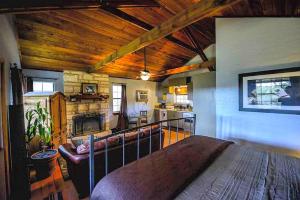 TV a/nebo společenská místnost v ubytování Romantic Cabin Retreat with a Private Hot Tub and Pool in Wimberley, Texas