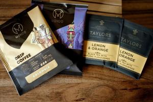 a group of three bags of cheese on a table at Delightful Safari Tent with Fire Pit and Sauna in North Woodstock, New Hampshire in Woodstock