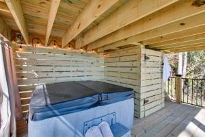 a wooden saunaificialificialificialificialificialificialificialificialificialificialificialificial at Gorgeous Cabin Great for Groups or Families with Jacuzzi, Fire Pit and Views in Alabama in Grant