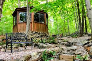 Κήπος έξω από το Fabulous Tiny House Surrounded by Forest in Norwich, Connecticut