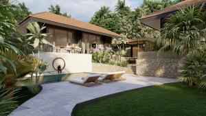 Κήπος έξω από το Villa Louise Choengmon bay koh Samui beach, 3 bedrooms, 8 guests, pool and garden