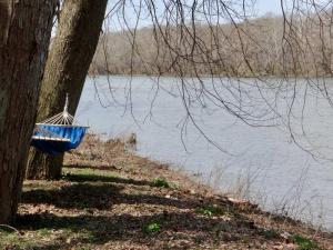 Výhled na řeku, která protéká v blízkosti prázdninového domu