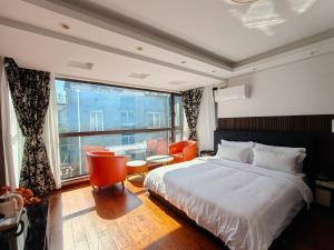 Katil atau katil-katil dalam bilik di Hangzhou West Lake Lingyin Yunqi B&B