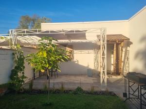 a house under construction with a metal frame at GreekХата in Myrhorod