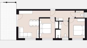 グレーブミングにあるdein Dahoam Boutique Appartementsの家の間取り図