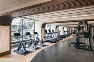 a gym with treadmills and elliptical machines at The Westin Calgary in Calgary +55 photos