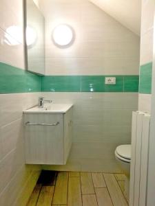 a bathroom with a sink and a toilet at Il Rifugio delle Valli in Comacchio