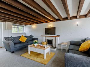 Una sala de estar con dos sofás y una chimenea. en 4 Bed in Westward Ho 46838, en Westward Ho