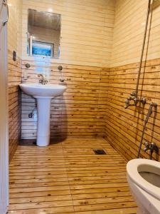 un baño con lavabo e inodoro en Green Executive Hotel, en Nathia Gali