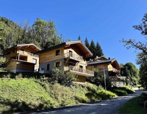 a house on a hill next to a road at Chalet D'ardent - Chalet D'Ardent - 8/10 personnes - Montriond MAE-0493 in Montriond
