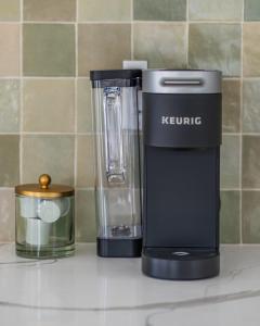 a blender sitting on top of a counter at Huge Modern Chalet on Trestle Trail New Paltz & Rosendale in Rosendale