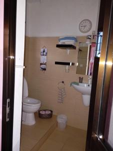 a bathroom with a toilet and a sink at Gite Maeva in Djamandjary