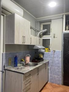 a kitchen with a sink and a counter top at Lucky Nest in Baku