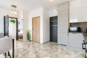 Kuchyň nebo kuchyňský kout v ubytování Gicek Apartament 3A bezpłatny PARKING Faktura VAT 4 osobowy K-S SSE