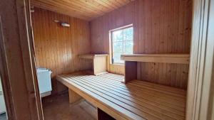 a room with a wooden cabin with a window at Messlingen, Orrstigen 16 in Funäsdalen +11 photos