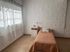 ラプラタにあるDepartamento amplio individualの大きなベッドと窓のある寝室