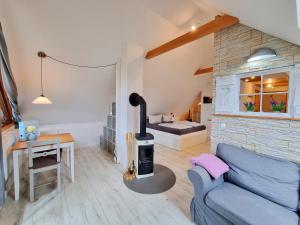 Et opholdsområde på Ferienwohnung Ackerblick auf Ferienhof in Schwartbuck