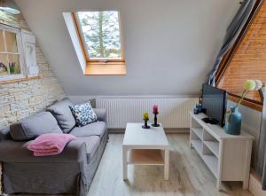 Et opholdsområde på Ferienwohnung Ackerblick auf Ferienhof in Schwartbuck