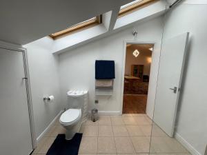a bathroom with a toilet in a room at Downlands Barn apartment 1 Bedroom - 2 Futon in Lounge in Ditchling