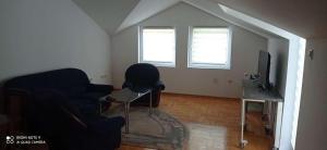 a living room with a couch and a television at DDS-Niš in Niš