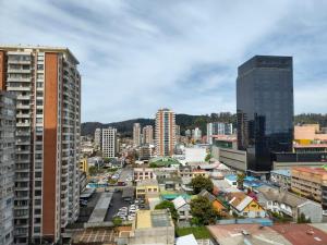 a cityscape of a city with tall buildings at Acogedor y Centrico dpto in Concepción