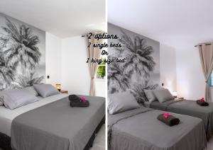 Katil atau katil-katil dalam bilik di Plage de la BaieOrientale - Villa d'exception 6p - Piscine privée