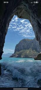 a view of the ocean from a cave at Yasmina lodge in Bejaïa