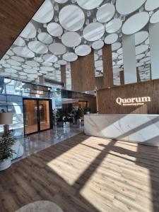 a lobby of a shopping center with a circular ceiling at RESORTLuxurySPA in Wrocław