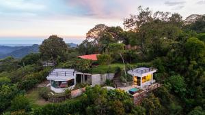an aerial view of a house in the forest at Monticello in San Marcos